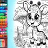 Coloring book cute animals